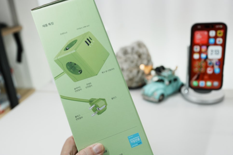 맥북 프로 16인치를 위한 MPG Art02 큐브 고용량 멀티탭 - USB GaN 65W 초고속 충전기 이미지 4