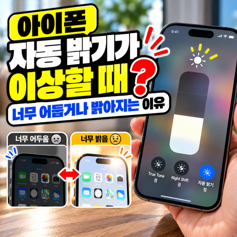 아이폰 자동 밝기가 이상할 때|화면이 너무 어둡거나 밝아지는 이유 관련 이미지