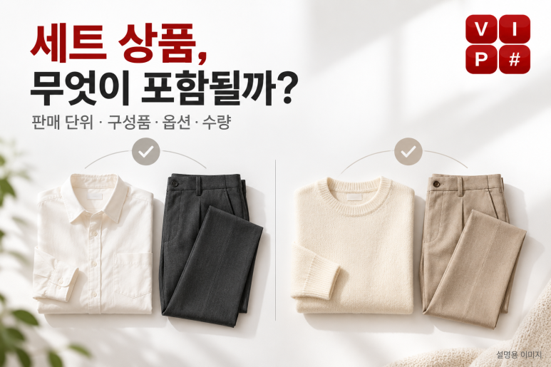 판매 단위·구성품·옵션·수량을 설명하는 세트 상품 안내 이미지