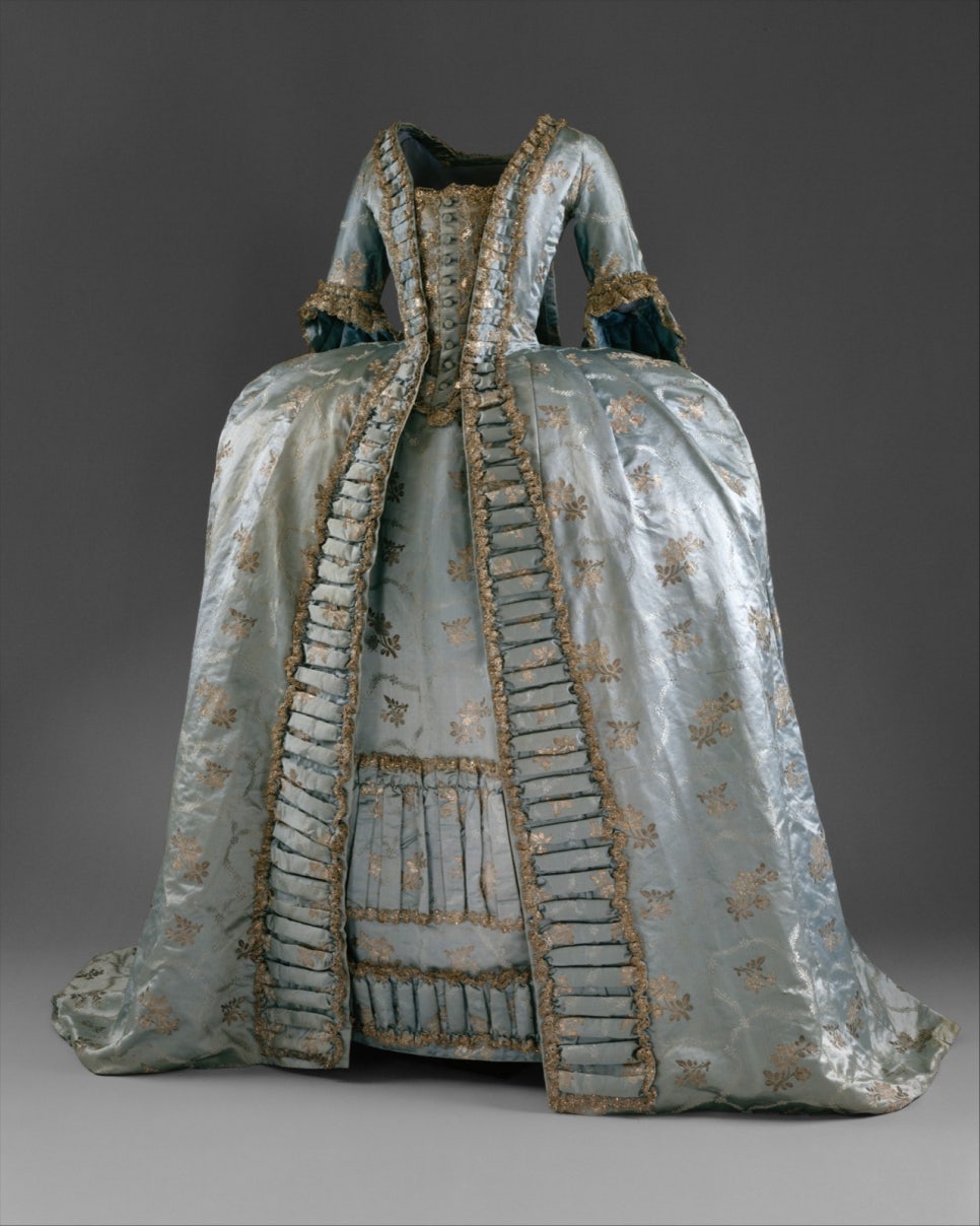 Eighteenth-century robe à la française in flowered silk