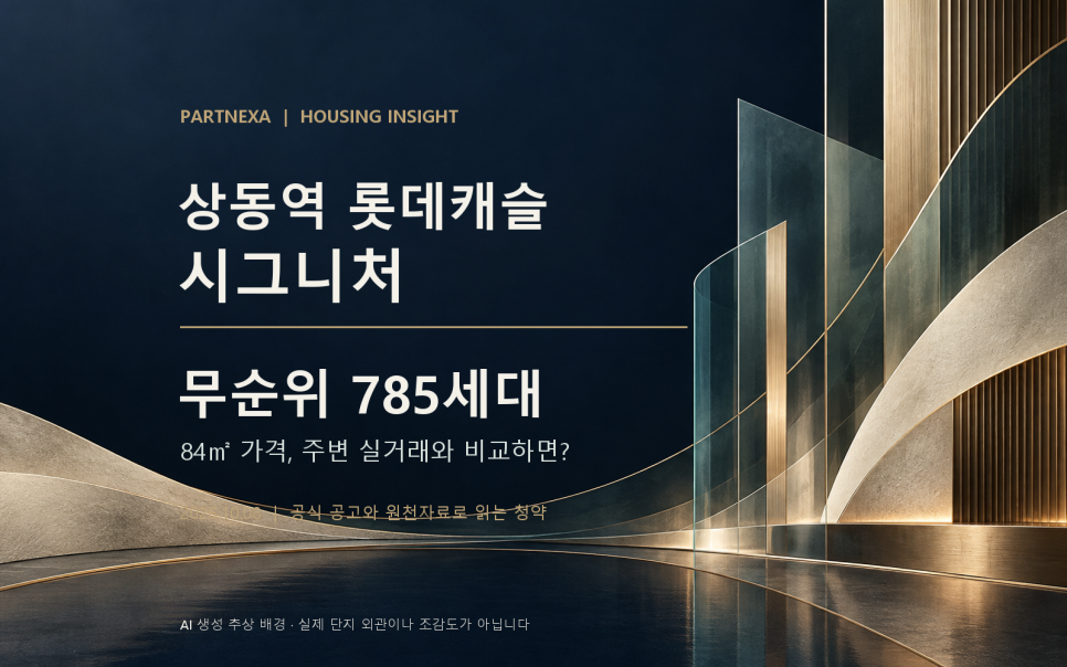 상동역 롯데캐슬 시그니처 무순위 785세대, 84㎡ 가격과 주변 실거래 비교 대문 이미지