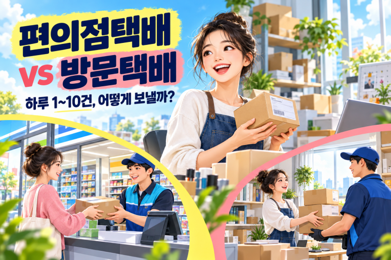 소량 판매자 택배비 절약법, 편의점택배와 방문택배 비교