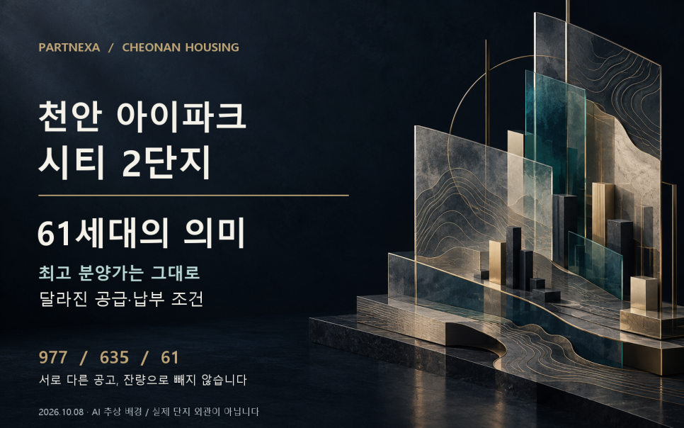 천안 아이파크 시티 2단지 61세대, 분양가는 그대로…2회차에서 달라진 조건 대문 이미지
