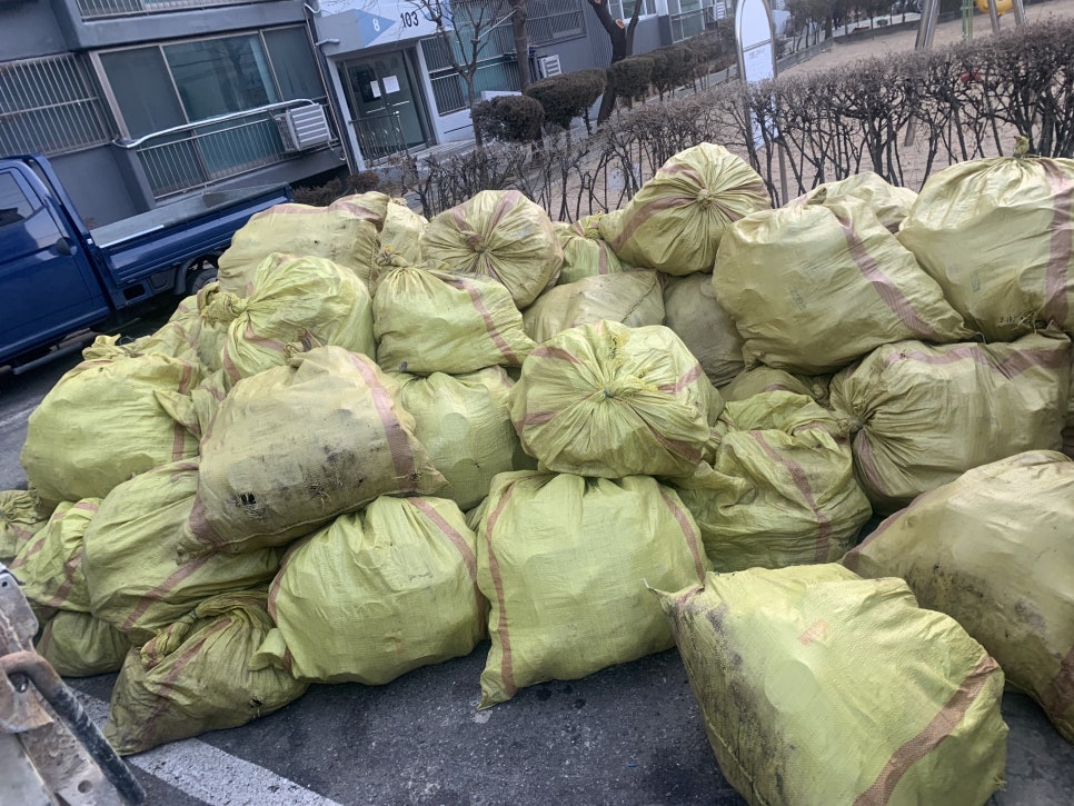 광명 폐기물 처리 작업 사례, 철산동 아파트 마대 폐기물 1톤·2.5톤 차량 배차