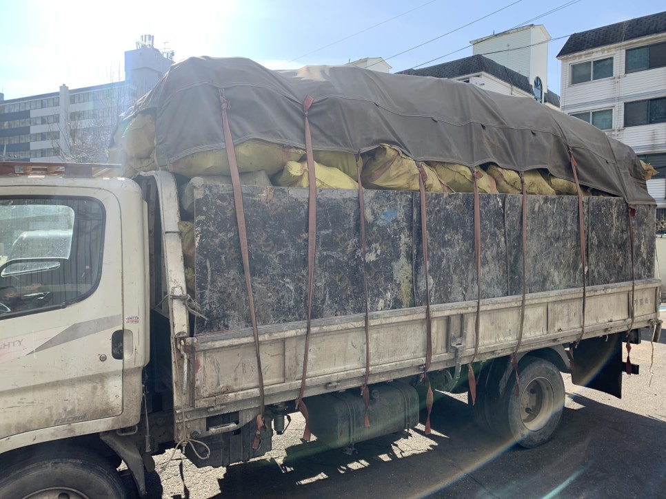 광명 폐기물 처리 작업 사례, 철산동 아파트 마대 폐기물 1톤·2.5톤 차량 배차