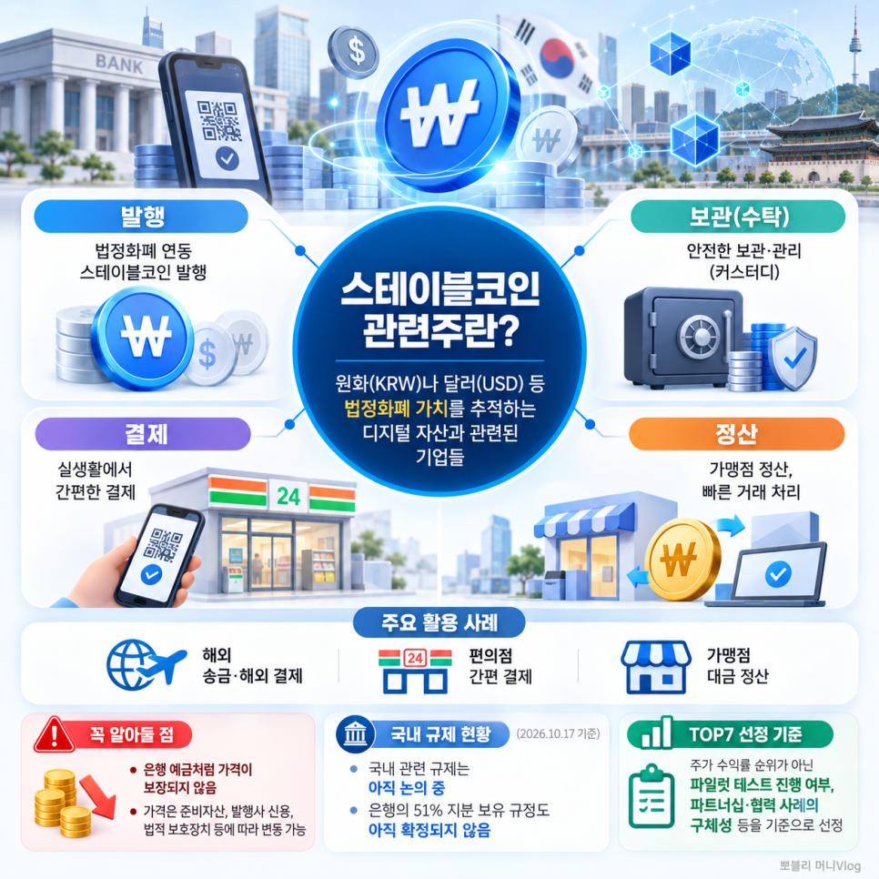 스테이블코인 관련주 TOP7, 주목할 국내 대장주는｜왜 그 말에 시선이 쏠렸나?