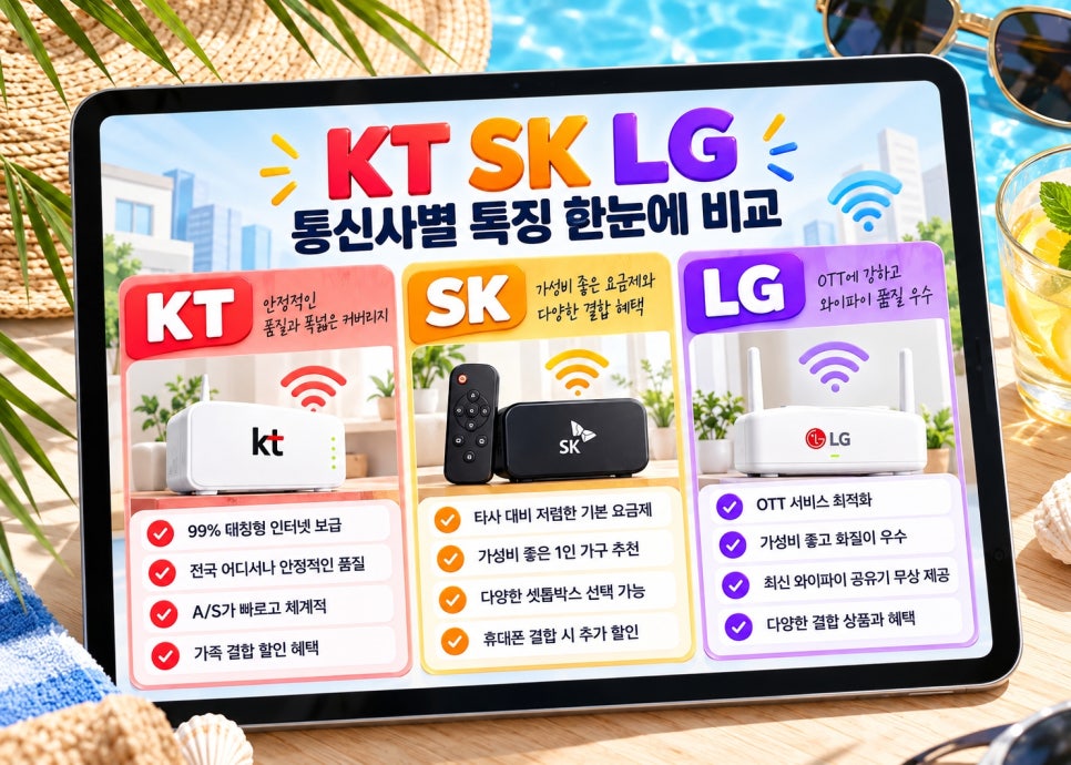 인터넷비교사이트 설치, LG SK KT 결합·요금과 인터넷가입사은품많이주는곳 비교